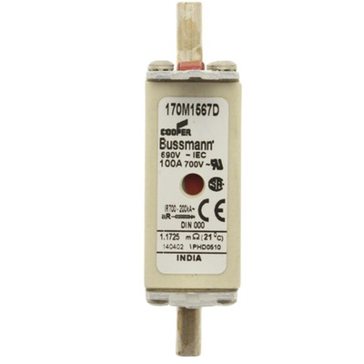 Eaton 100A Centred Tag Fuse, NH000, 690V