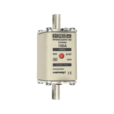Mersen 100A NH Fuse, NH 00, 690V ac