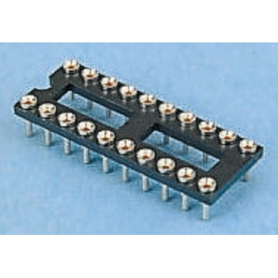 E-TEC 2.54mm Pitch Vertical 20 Way, Through Hole Turned Pin Open Frame IC Dip Socket, 1A