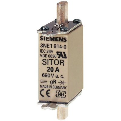 Siemens 20A Centred Tag Fuse, NH000, 690V ac
