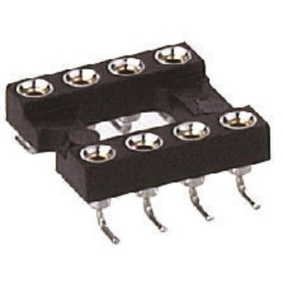 Preci-Dip 2.54mm Pitch Vertical 10 Way, SMT Turned Pin Open Frame IC Dip Socket, 1A