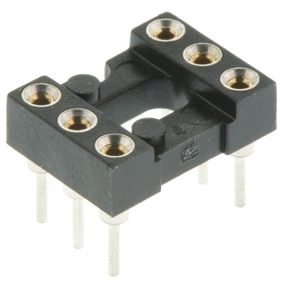 Preci-Dip 2.54mm Pitch Vertical 6 Way, Through Hole Turned Pin Open Frame IC Dip Socket, 1A
