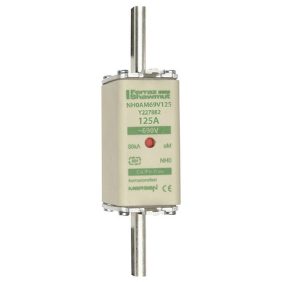 Mersen 125A NH Fuse, NH0, 690V ac