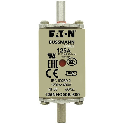 Eaton 125A NH Fuse, NH00, 690V ac