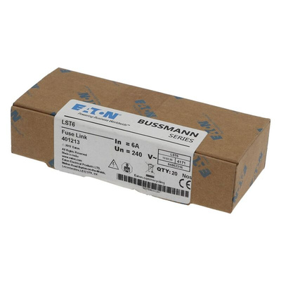 Eaton 6A Bolted Tag Fuse, 15 x 49mm, 240V ac, 35mm