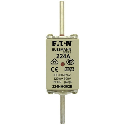 Eaton 224A Centred Tag Fuse, NH02, 500V ac