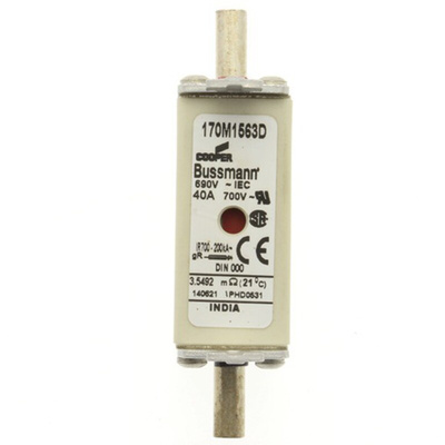 Eaton 40A Centred Tag Fuse, NH000, 690V