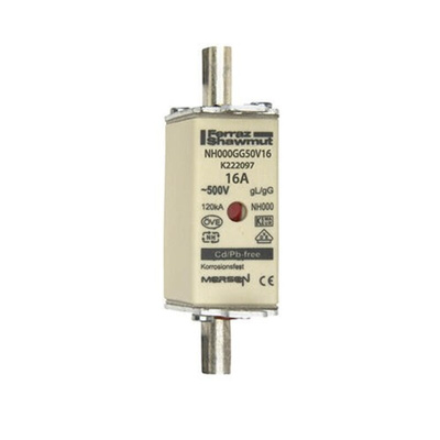 Mersen 16A NH Fuse, NH 000, 500V ac