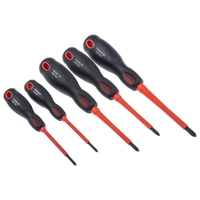 RS PRO Phillips; Pozidriv; Slotted Insulated Screwdriver Set, 10-Piece