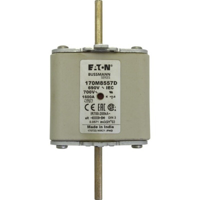 Eaton 1.6kA Centred Tag Fuse, NH3, 690V ac
