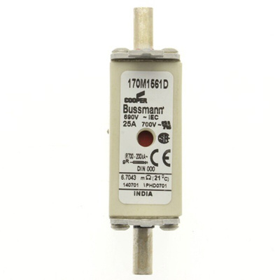 Eaton 25A Centred Tag Fuse, NH000, 690V