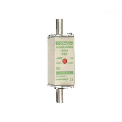 Mersen 63A NH Fuse, NH 000, 500V ac