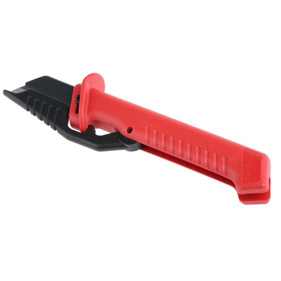 Knipex Cable Knife with replaceable blade, VDE/1000V, 190 mm Overall, 50 mm Blade, Single-Material Handle