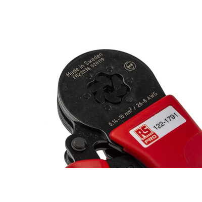 RS PRO Hand Ratcheting Crimp Tool for Wire End Sleeves, 0,14 → 10mm² Wire