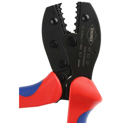 Knipex PreciForce Hand Ratcheting Crimp Tool for Uninsulated Butt Splices, 1.5 → 10mm² Wire