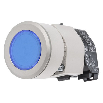 Illuminated Push Button Switch, IP65, Blue, Panel Mount, Momentary for use with Eao 04 Series Contact Block -40°C +55°C