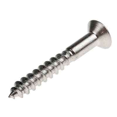 Pozidriv Countersunk Stainless Steel Wood Screw, A2 304, 4mm Thread, 30mm Length