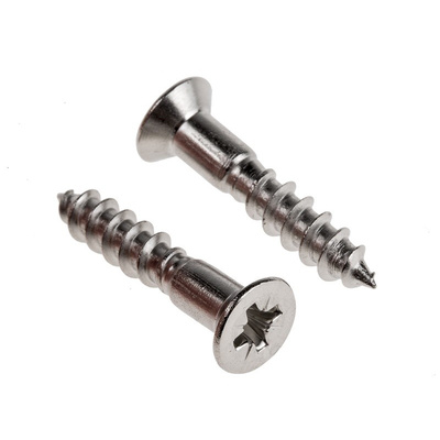 Pozidriv Countersunk Stainless Steel Wood Screw, A2 304, 5mm Thread, 25mm Length