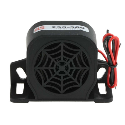 RS PRO Universal Electronic Sounder, 12 → 80 V dc, 107dB at 1 m, DC, Single-Tone