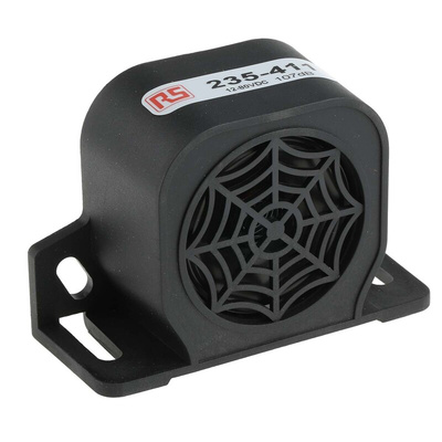 RS PRO Universal Electronic Sounder, 12 → 80 V dc, 107dB at 1 m, DC, Single-Tone