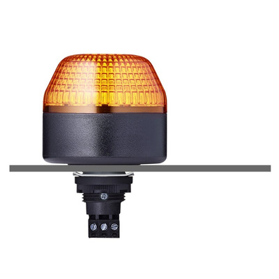 AUER Signal IBL Series Amber Multiple Effect Beacon, 24 V ac/dc, Panel Mount, LED Bulb, IP65