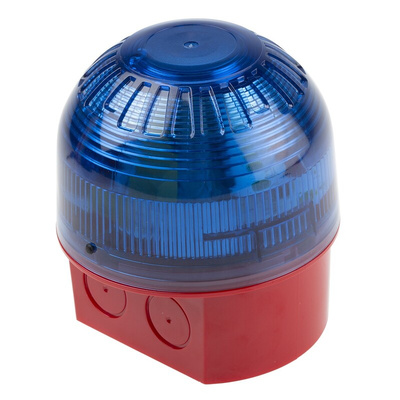 Klaxon PSB Series Blue Flashing Beacon, 10 → 60 V dc, Base Mount, Xenon Bulb, IP65