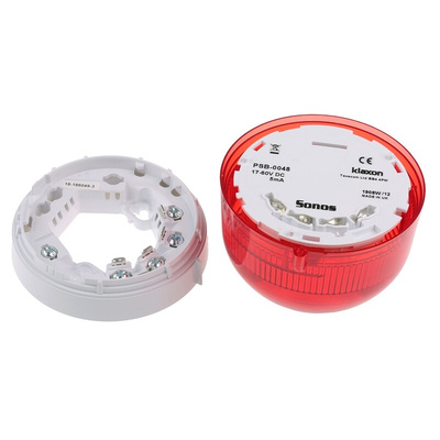 Klaxon Red Beacon, 17 → 60 V dc, Base Mount, LED Bulb, IP21