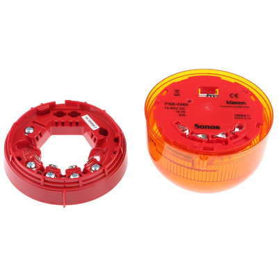 Klaxon Amber Beacon, 10 → 60 V dc, Base Mount, Xenon Bulb