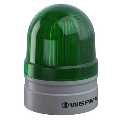 Werma EvoSIGNAL Mini Series Green Blinking Beacon, 24 V, Base Mount, LED Bulb, IP66