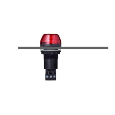 AUER Signal IBS Series Red Multiple Effect Beacon, 12 V ac/dc, Base Mount, Panel Mount, LED Bulb, IP65
