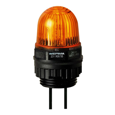 Werma 231 Series Yellow Continuous lighting Beacon, 12 V, Built-in Mounting, LED Bulb