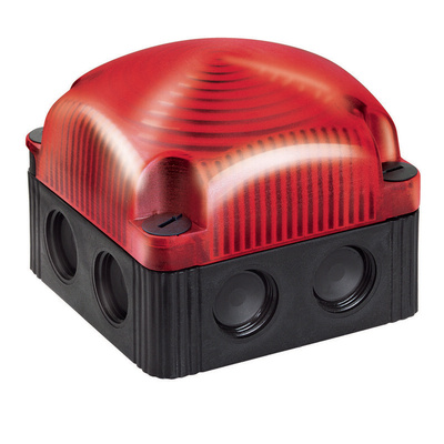 Werma 853 Series Red Flashing Beacon, 48 V, Base Mount/ Wall Mount, LED Bulb