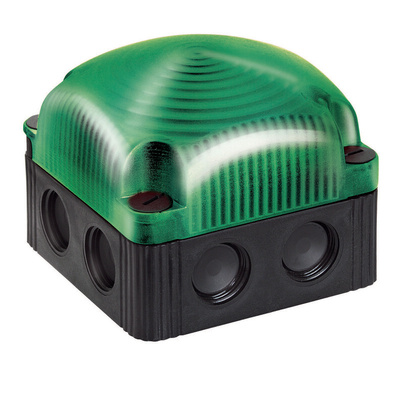 Werma 853 Series Green Continuous lighting Beacon, 12 V, Base Mount/ Wall Mount, LED Bulb