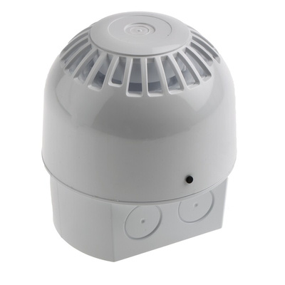 Klaxon Sonos White 32 Tone Electronic Sounder, 9 → 60 V dc, 106dB at 1 Metre, Surface Mount, IP65
