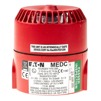 Eaton Surface Mount Electronic Sounder, 24 V dc, 100dB at 1 m, IP65, DC, 24-Tone