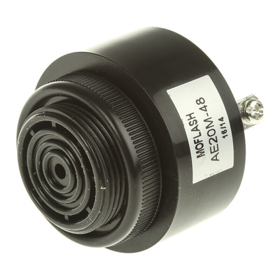 Moflash AE20M Series Panel Mount Buzzer, 48 V dc, 95dB at 1 m, IP55, DC