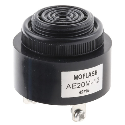 Moflash AE20M Series Panel Mount Buzzer, 12 V, 95dB at 1 m, IP55, DC, 2-Tone