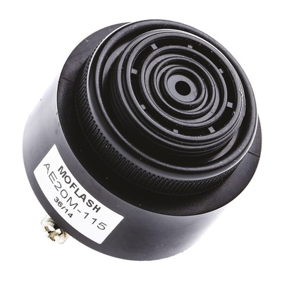 Moflash AE20M Series Panel Mount Buzzer, 115V AC, 95dB at 1 m, IP55, AC, 2-Tone