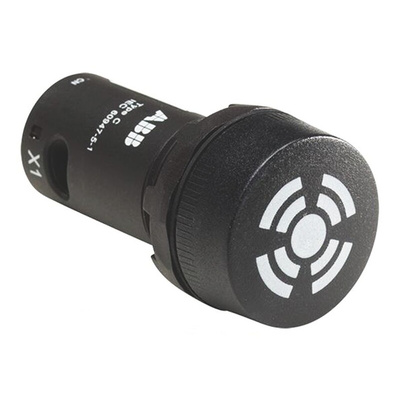 ABB, Compact, Panel Mount Black LED Buzzer, 22mm Cutout, Round, 110 → 130V ac