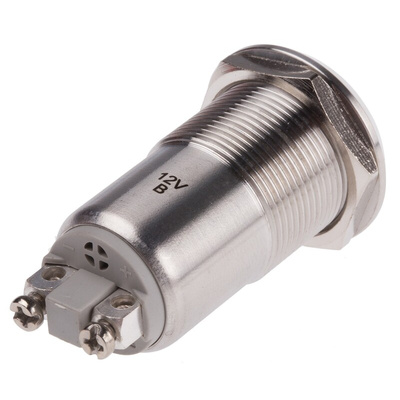 RS PRO Panel Mount Buzzer, 12 V dc, 75dB at 1 m
