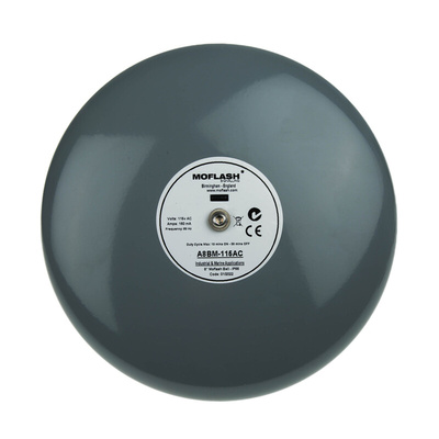 Moflash A8BM Series Surface Mount Siren, 115 V ac, 108dB at 1 m, IP66, AC, Single-Tone