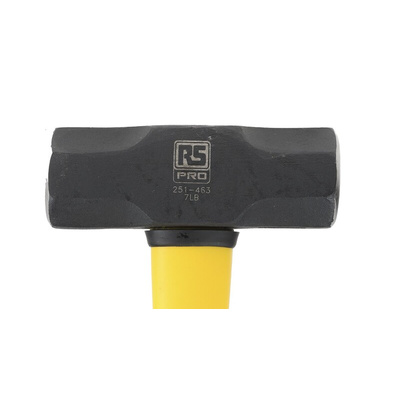 RS PRO Medium Carbon Steel Sledgehammer with Fibreglass Handle, 3.2kg