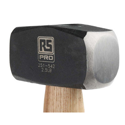 RS PRO Medium Carbon Steel Lump Hammer with Wood Handle, 1.1kg