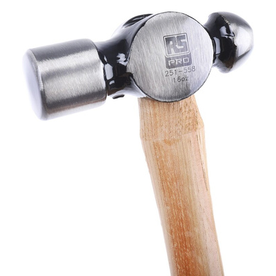 RS PRO Steel Ball-Pein Hammer with Wood Handle, 454g