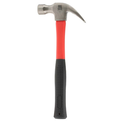 RS PRO Steel Claw Hammer with Fibreglass Handle, 567g