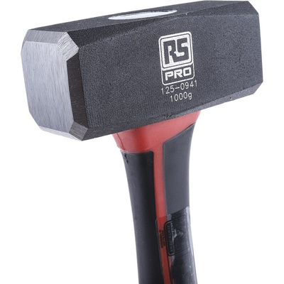 RS PRO Carbon Steel Lump Hammer with Fibreglass Handle, 1kg