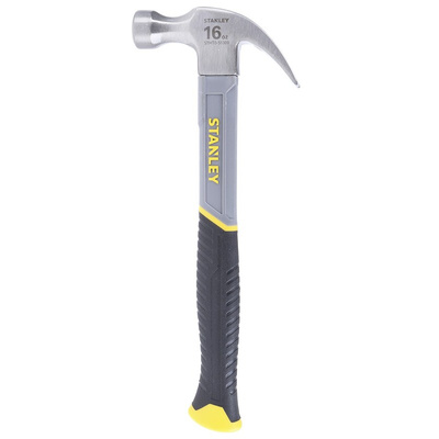 Stanley Carbon Steel Claw Hammer with Fibreglass Handle, 450g
