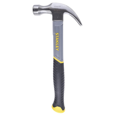 Stanley Carbon Steel Claw Hammer with Fibreglass Handle, 570g