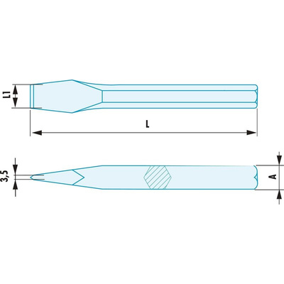 Facom Beryllium Copper Flat Chisel, 300mm Length, 35 mm Blade Width
