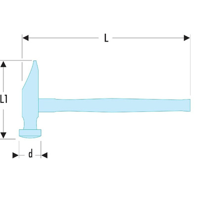 Facom Steel Dinging Hammer with Hickory Wood Handle, 340g